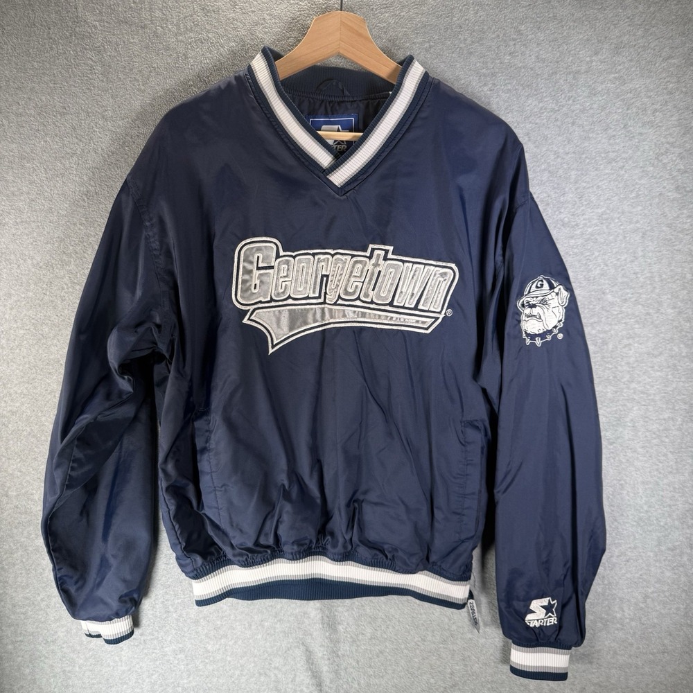Vintage Starter Georgetown Hoyas Pullover Jacket Embroidered Small 90s
